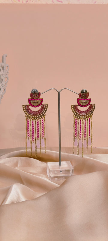 Jharna Earring for Women for Wedding & Traditional Occasion-Pink