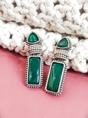 Sankol - green earring from Mrigaya by Nandini for Traditional and Ethnic Look-Multi