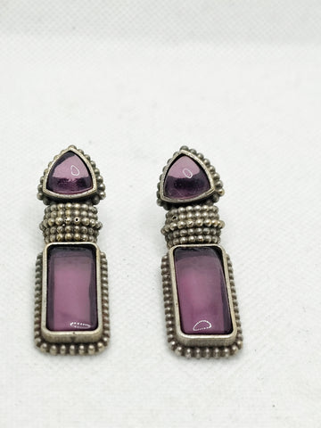 Sankol earring from Mrigaya by Nandini for Traditional and Ethnic Look-Purple
