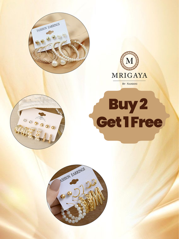 Veena earring Set from Mrigaya by Nandini earrings for festive occasions | for traditional look | for office Indian wear -Pack of any 3