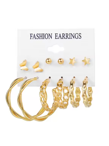 Glow & Grace earring Set from Mrigaya by Nandini for festive occasions | for traditional look | for office Indian wear -Pack of 6 pairs