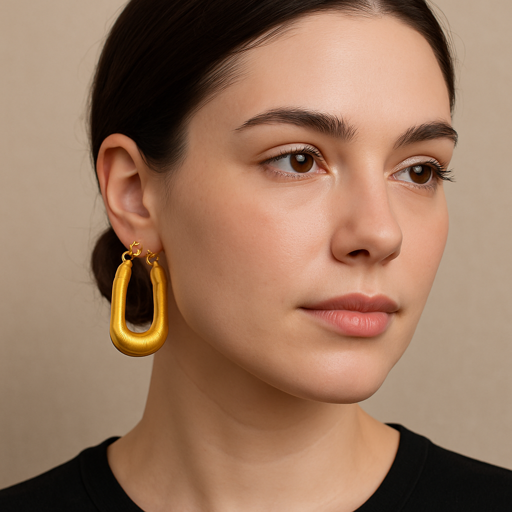 U-Turn Stainless Steel Earrings from Mrigaya by Nandini