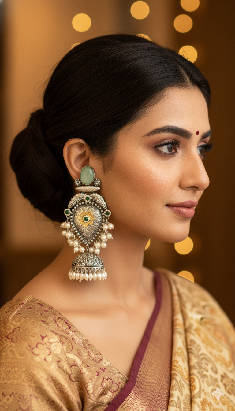 Kanchanmala - Light Weight Heavy-Look Jhumka Collection | Premium range from House of Mrigaya by Nandini | for Festive Occasions & Traditional Look