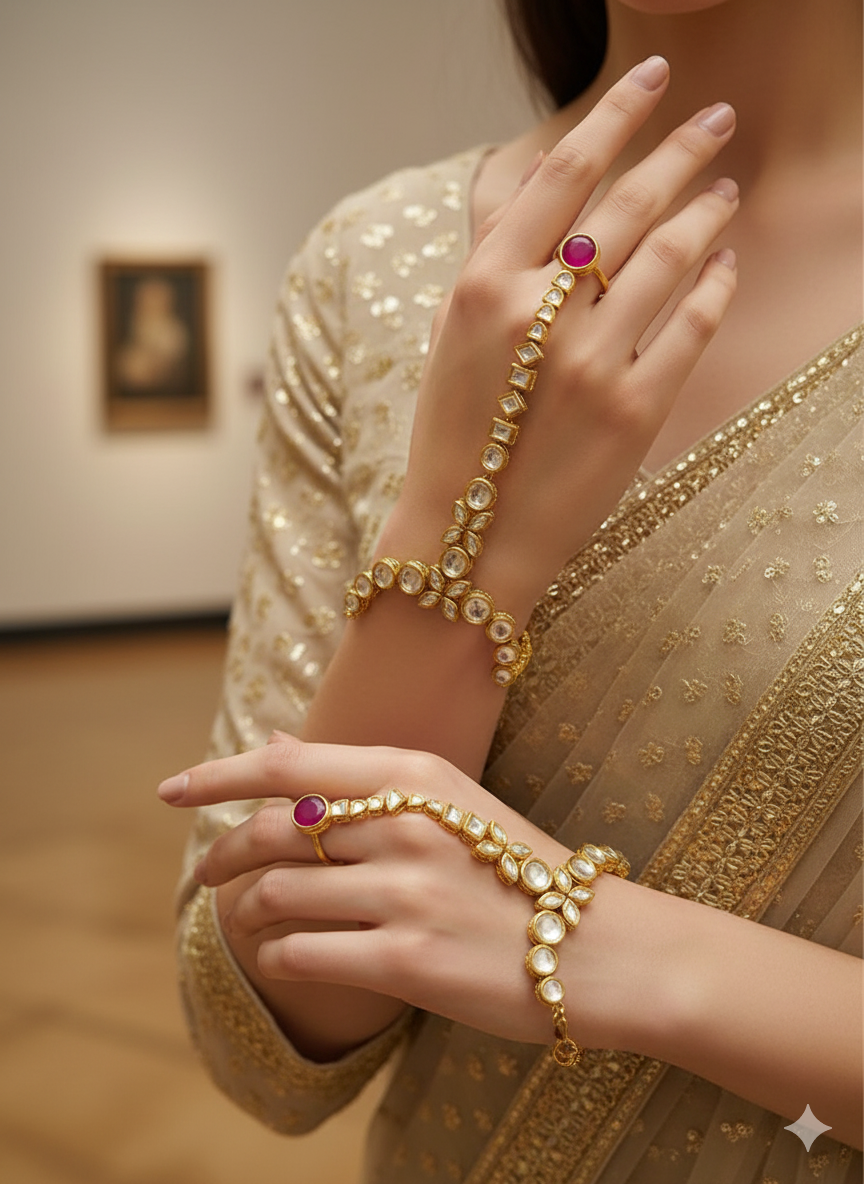 Sita's legacy Statement  Haath Phool from Mrigaya by Nandini for festive occasions | for traditional look