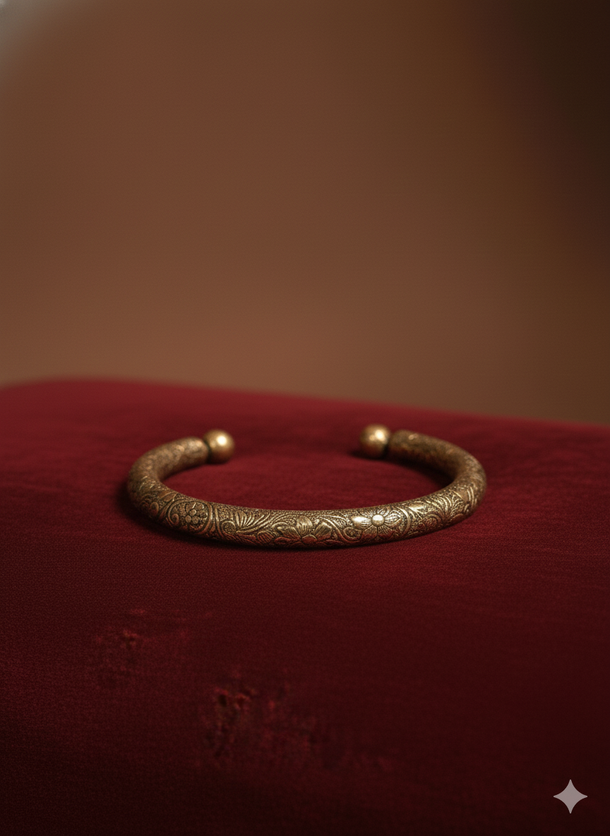 Ghoomar golden brass hasli anklet for women online
