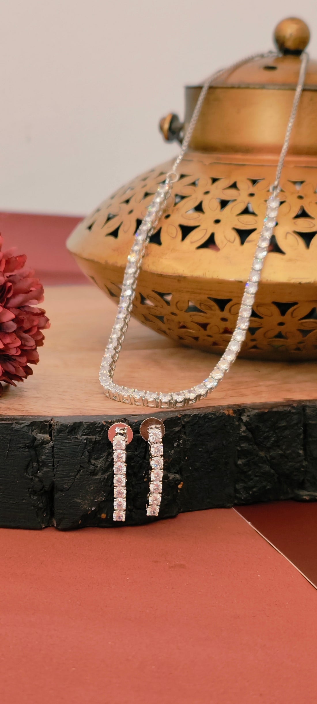 Ratna - Clear Necklace Set from House of Mrigaya by Nandini for Traditional and Festive Indian Look | for Gifting | for wedding