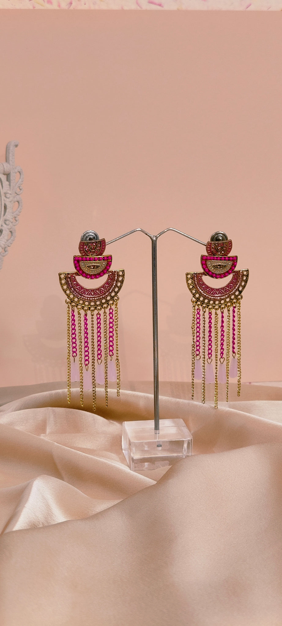 Jharna  Earring for Women for Wedding & Traditional Occasion-Pink