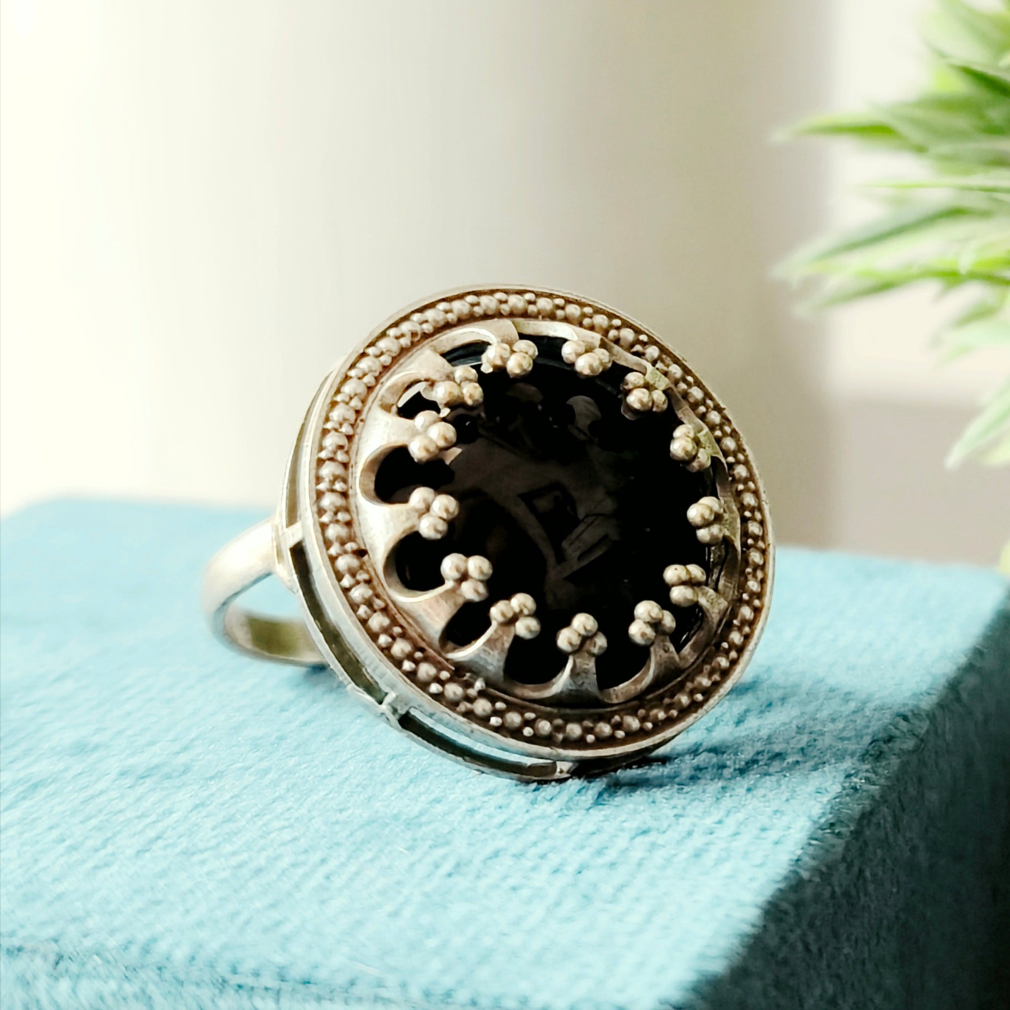 Aganya Multi Color Adjustable Rings with Antique Finish and Big Stone | Festive Occasions | for Traditional Look | for Office Indian Look - Mrigaya India