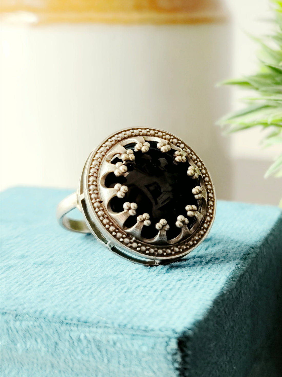 Aganya Multi Color Adjustable Rings with Antique Finish and Big Stone | Festive Occasions | for Traditional Look | for Office Indian Look - Mrigaya India