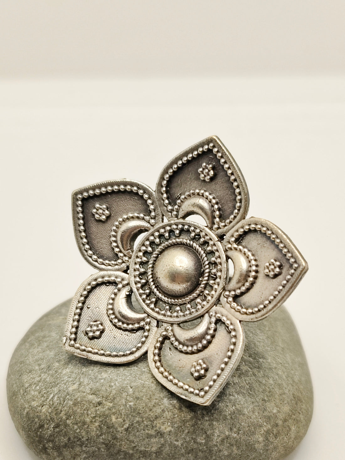 Kaner Rings from House of Mrigaya by Nandini these rings comes with Antique Silver Finish for festive occasions | for traditional look | for Indian Look - Mrigaya India