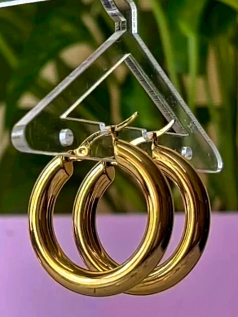 Orbit Anti-Tarnish Stainless Steel Loops from Mrigaya by Nandini - Golden