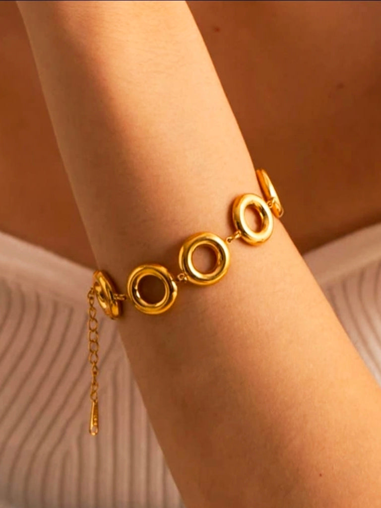 Polo Gold Anti-Tarnish Stainless Steel Bracelet from Mrigaya by Nandini - gold