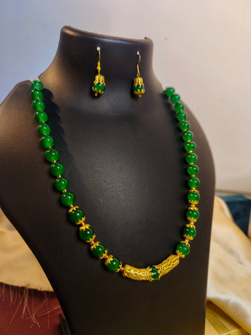 Aparth Necklace Set from Mrigaya by Nandini - Green