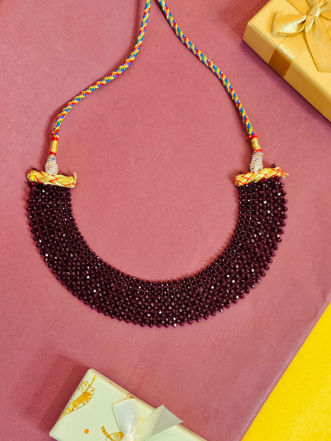 Ambri Necklace from Mrigaya by Nandini - Maroon