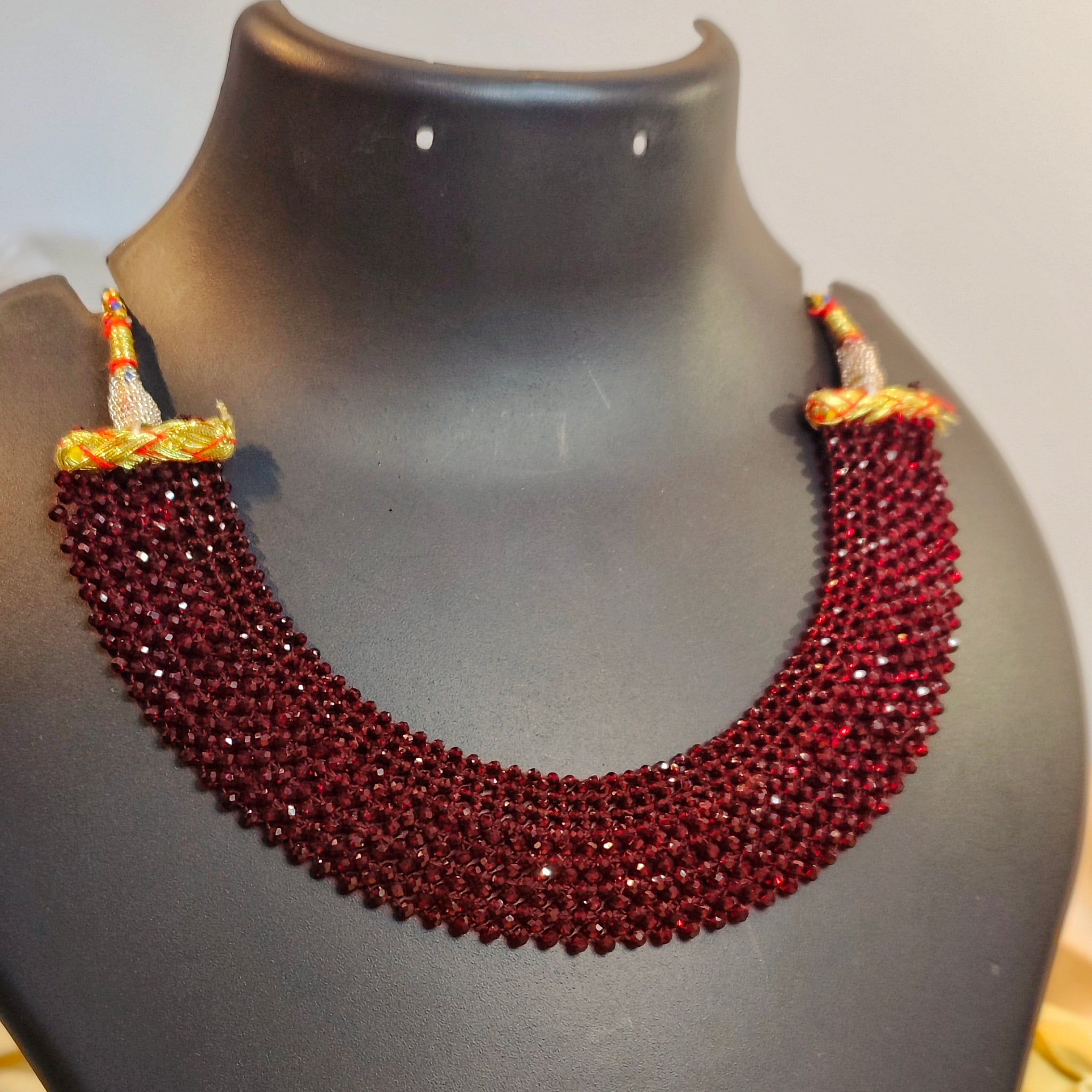 Ambri Necklace from Mrigaya by Nandini - Maroon