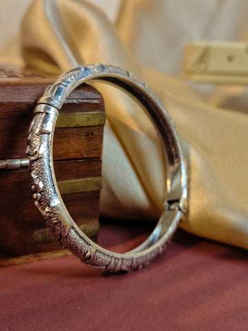 Pushp Adjustable Bangle from Mrigaya by Nandini - Silver Colour