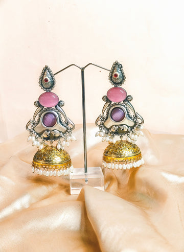 Indrani_Light Weight Heavy-Look Jhumka Collection | Premium range from House of Mrigaya by Nandini | for Festive Occasions & Traditional Look ____Multi colour