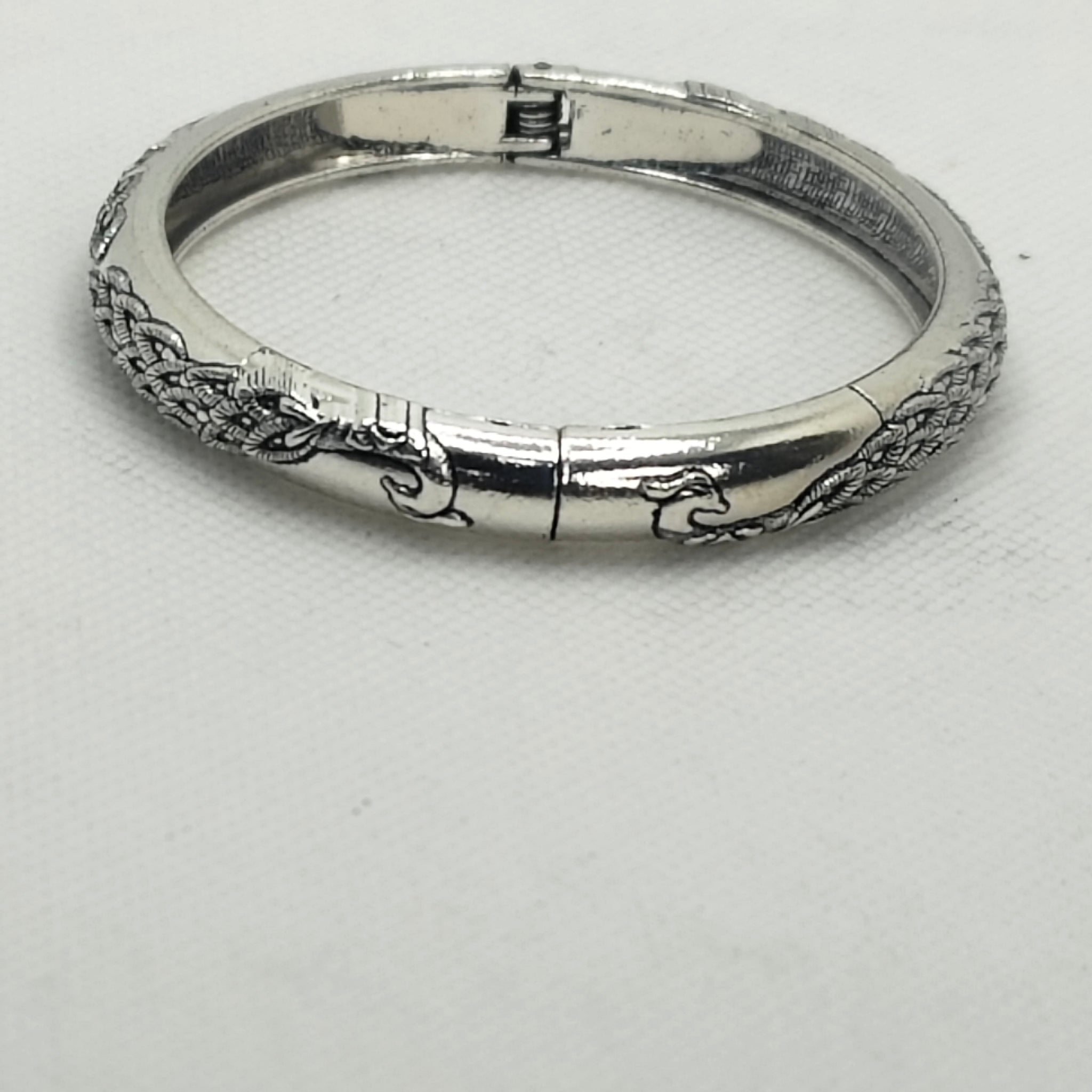 Mayur Adjustable Bangle from Mrigaya by Nandini - Silver Color__1 Bangles