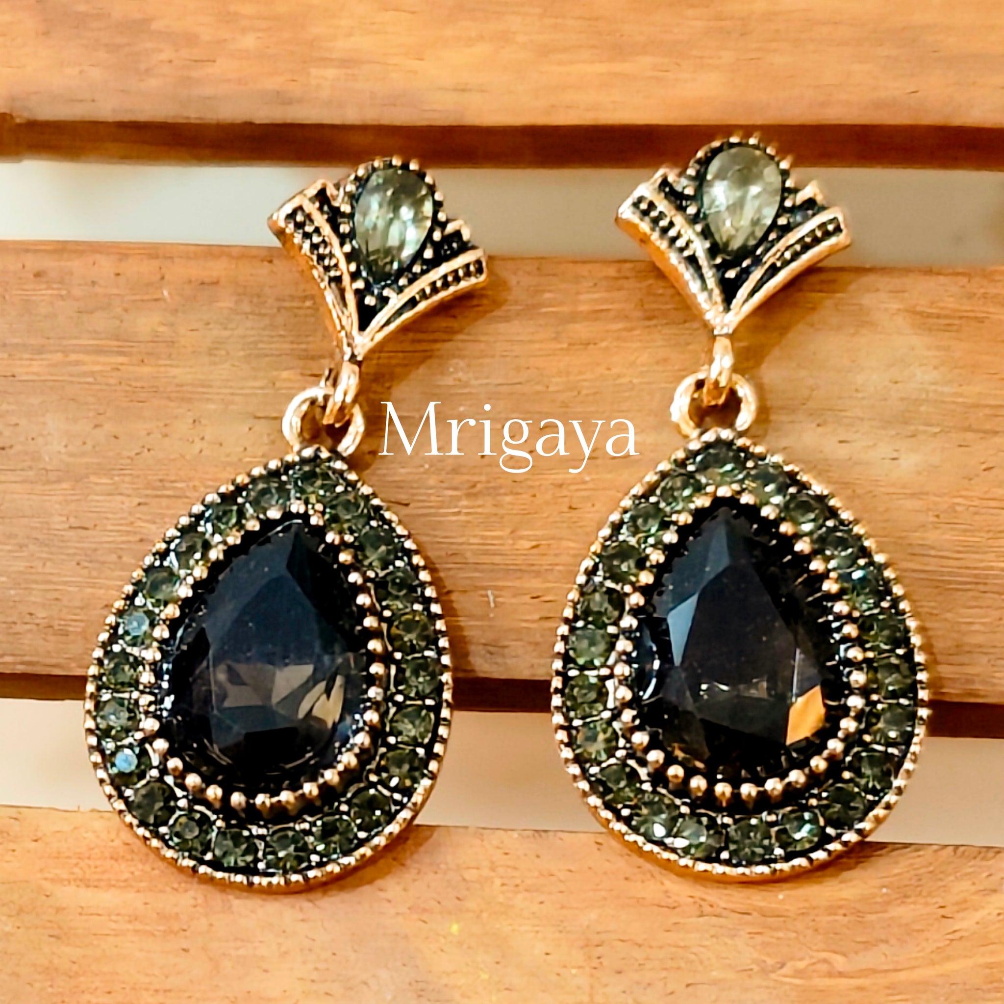 Ekaat Earring from Mrigaya by Nandini for Festive Occasions | India Look & Wedding- Black