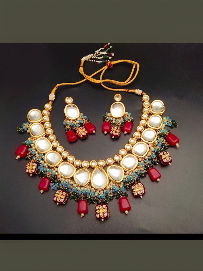 Vishnupriya's Lure Heavy Necklace Set | Chhokar Set for Traditional and Festive gifting from the house of Mrigaya by Nandini -Mahooon