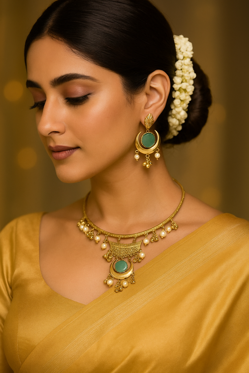 Amaira Premium Gold Hasli for Traditional and Festive Occasions - Bridal Necklace Set
