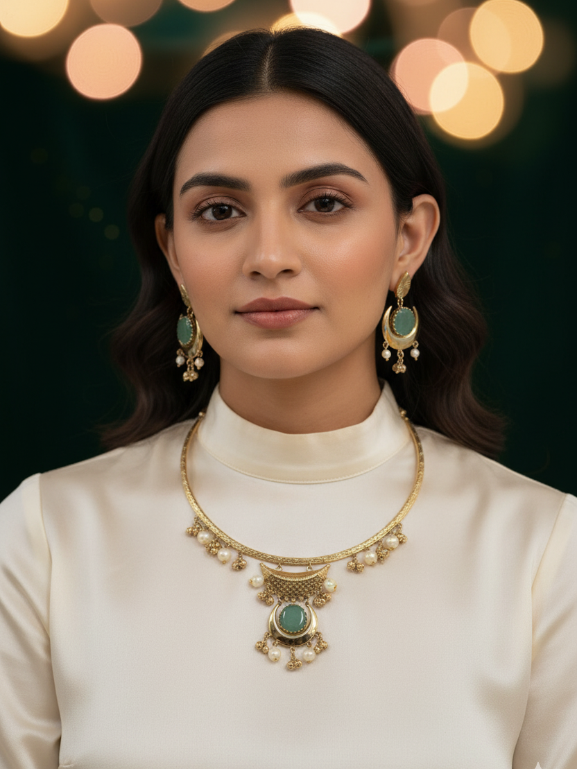 Amaira Premium Gold Hasli for Traditional and Festive Occasions - hasli
