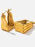 Bliss Drop Earrings Premium Anti-Tarnish Golden Stainless-Steel Earrings close-up design detail
