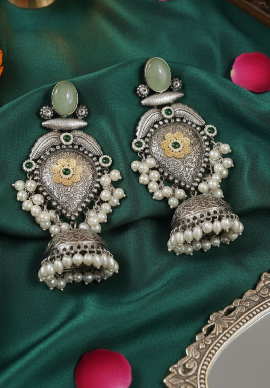 Kanchanmala - Light Weight Heavy-Look Jhumka Collection - Anti-Tarnish Earrings
