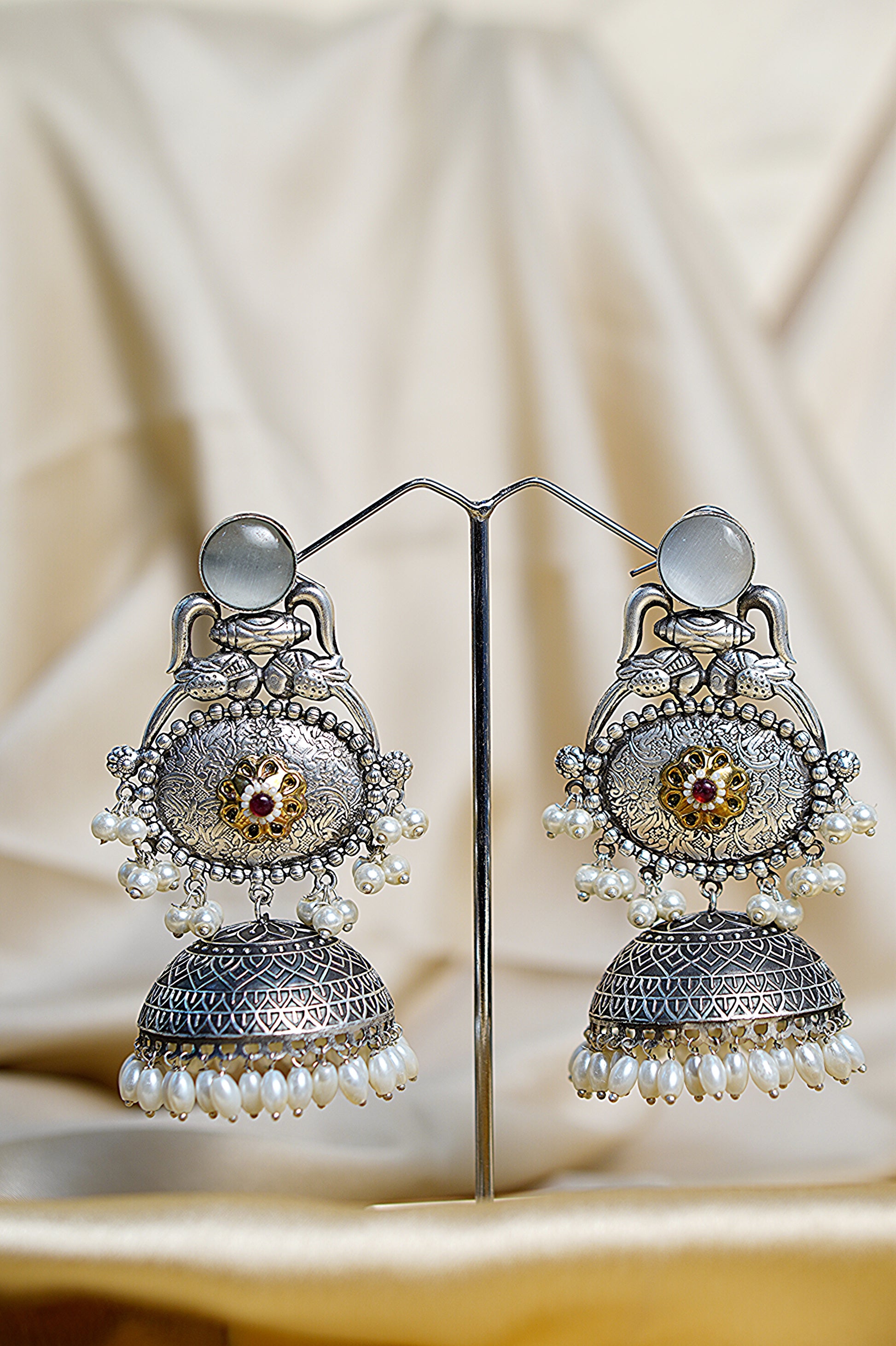 Vasundhara Light Weight Heavy-Look Jhumka Collection - Anti-Tarnish Earrings online
