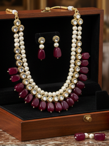 Lakshmi's Blessing necklace set for Traditional and Festive Indian Look - Necklace Set for saree
