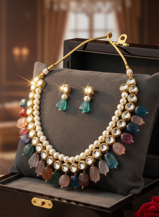 Lakshmi's Blessing necklace set for Traditional and Festive Indian Look - Necklace Set for wedding
