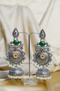 Padmavati Light Weight Heavy-Look Jhumka Collection - Artificial Silver Finish earrings
