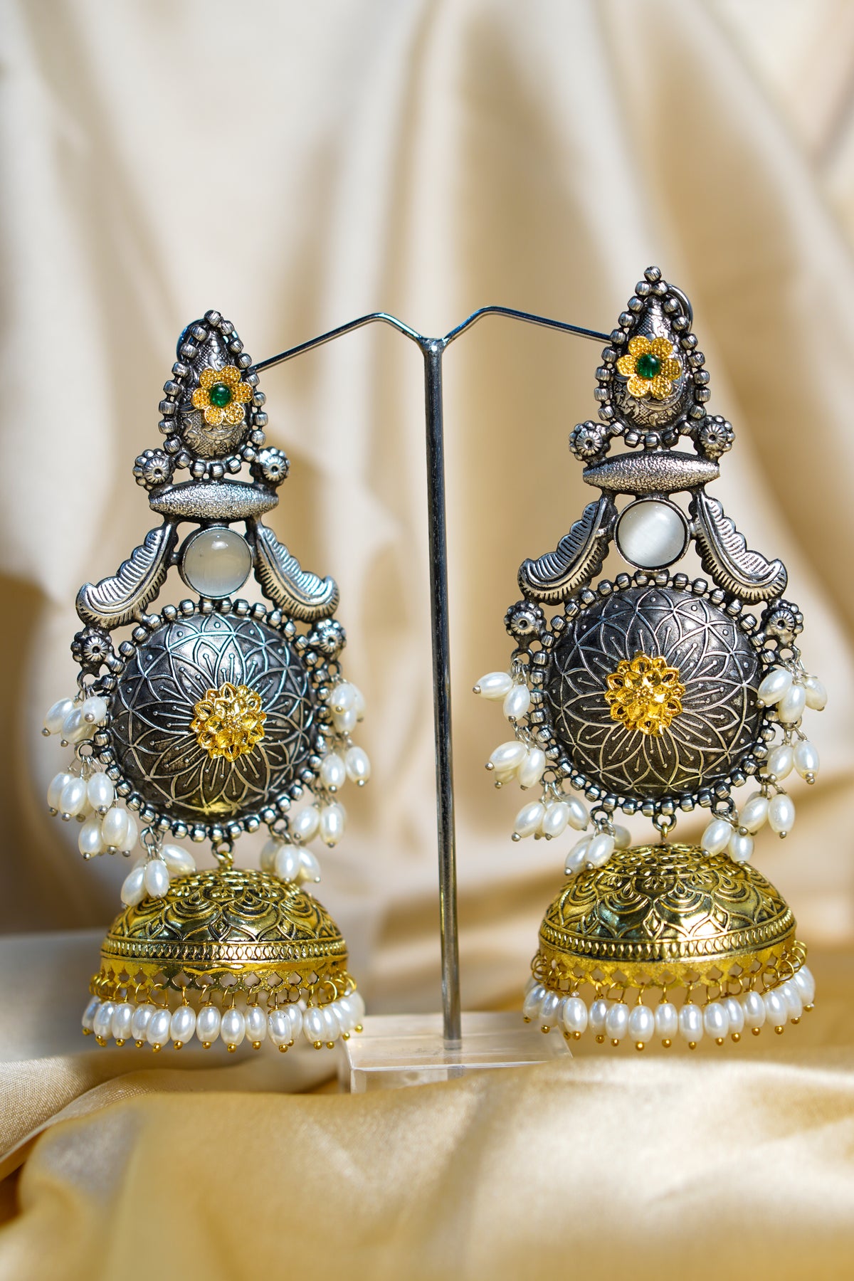 Rajmala Light Weight Heavy-Look Jhumka Collection - Antique Finish earrings
