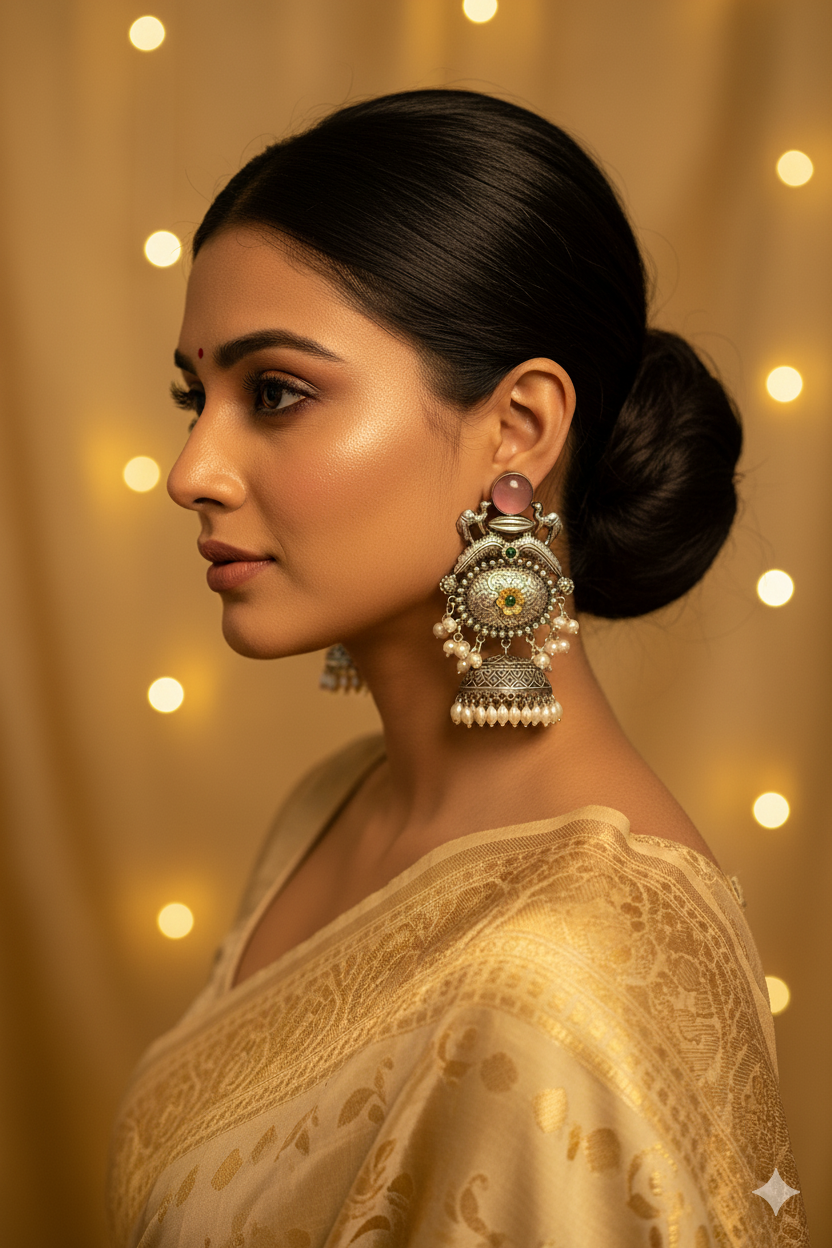 Samragyi _ Light Weight Heavy-Look Jhumka Collection - Anti-Tarnish Earrings
