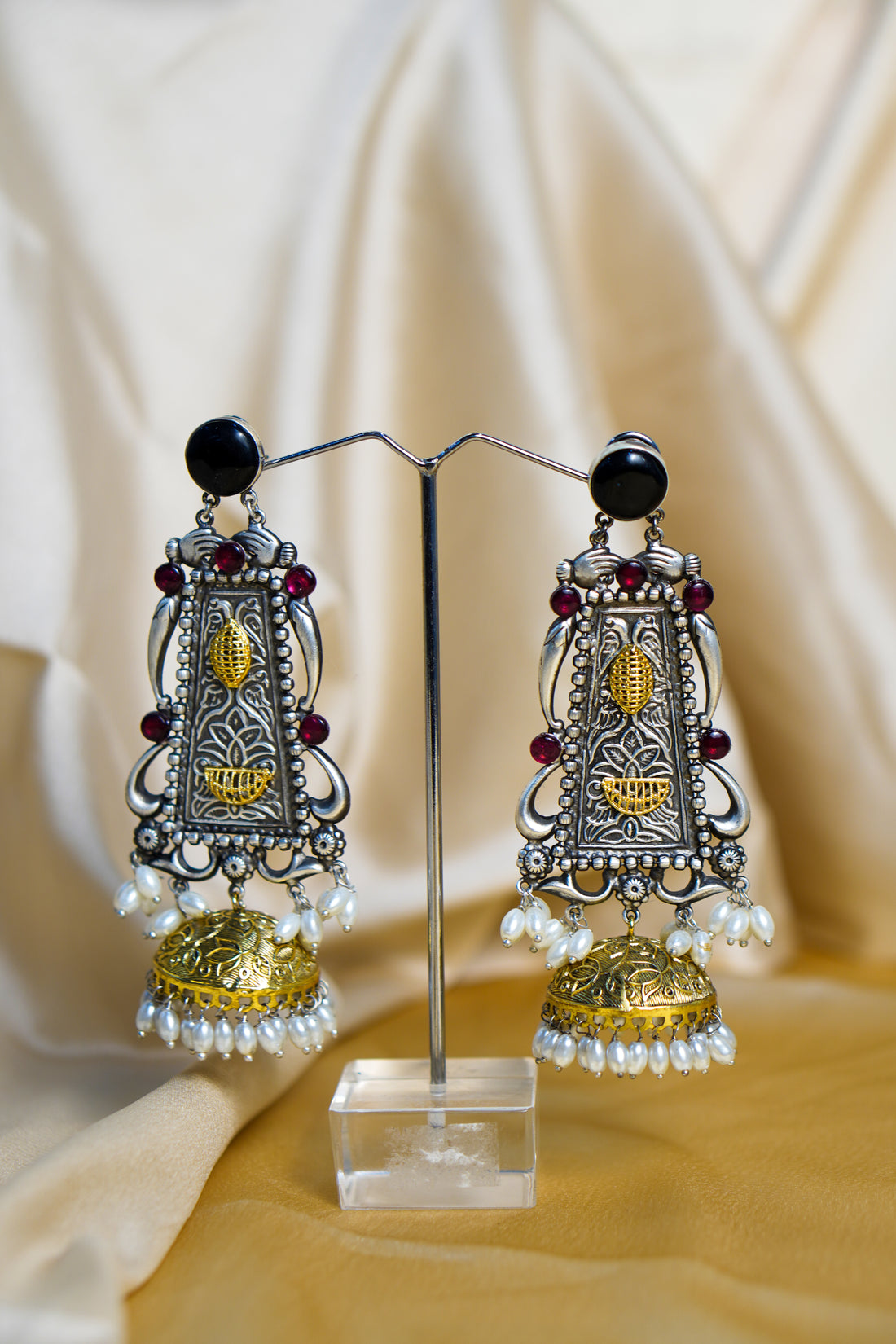 Sanjukta Light Weight Heavy-Look Jhumka Collection - Anti-Tarnish Earrings
