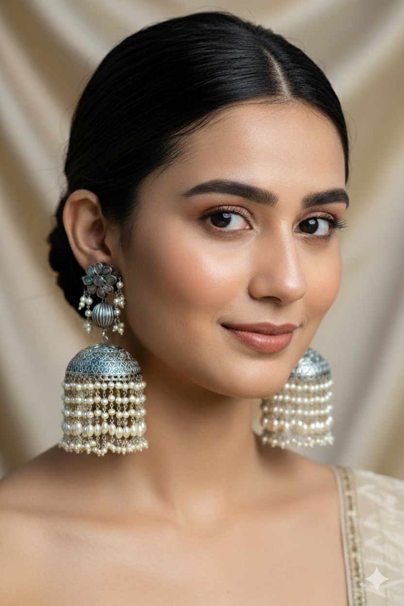 Sundarika Light Weight Heavy-Look Jhumka Collection - Anti-Tarnish Earrings
