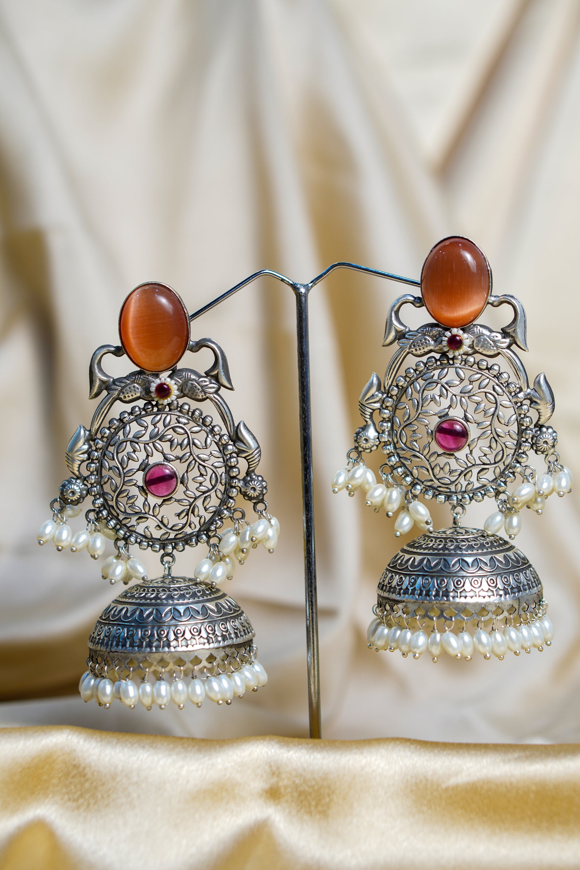 Tilottama Light Weight Heavy-Look Jhumka Collection - Antique Finish earrings online
