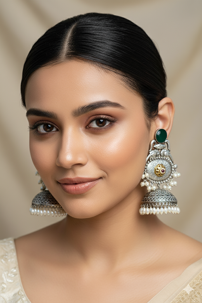 Vasundhara Light Weight Heavy-Look Jhumka Collection - Antique Finish earrings
