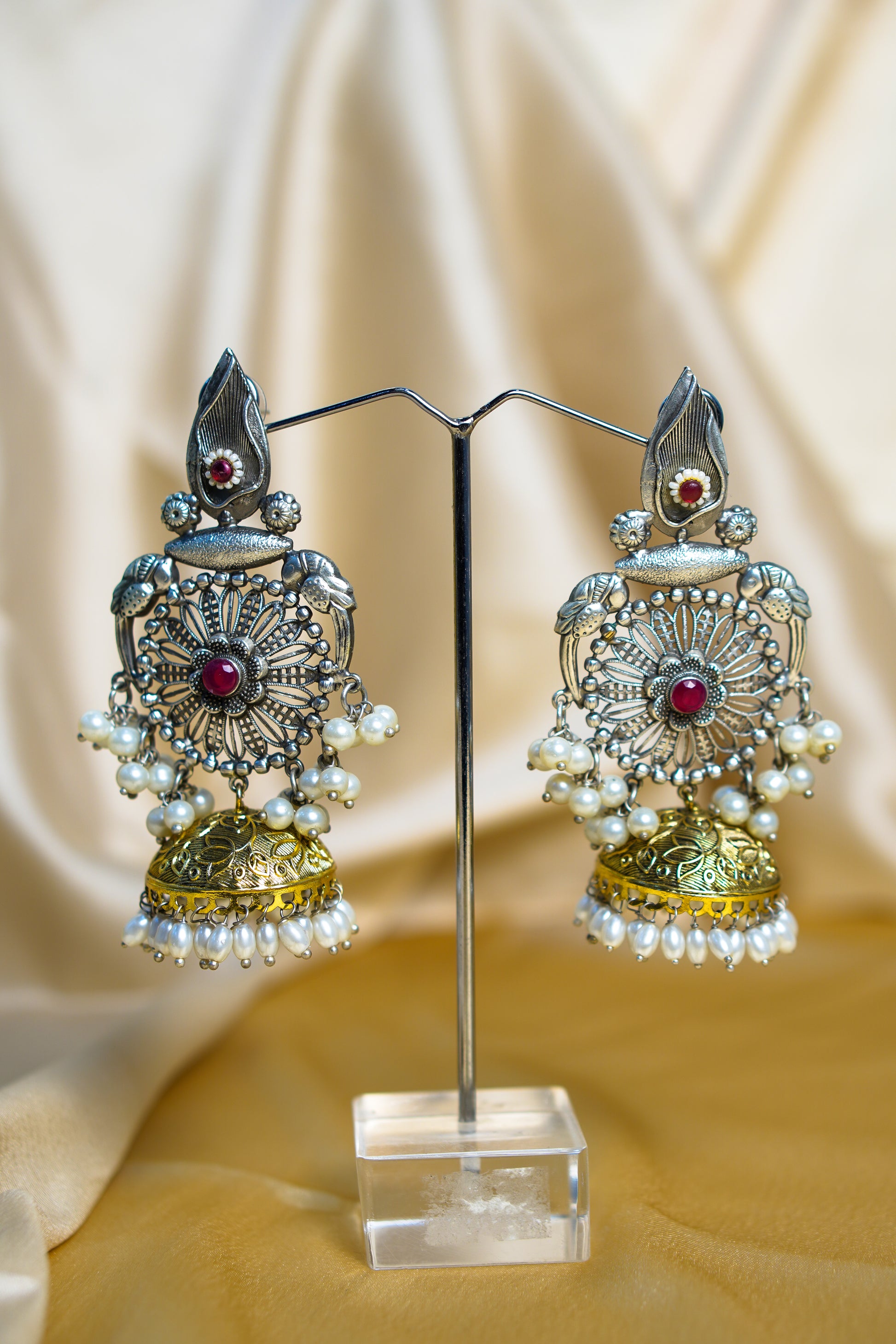 Yuvrani Light Weight Heavy-Look Jhumka Collection - Antique Finish earrings
