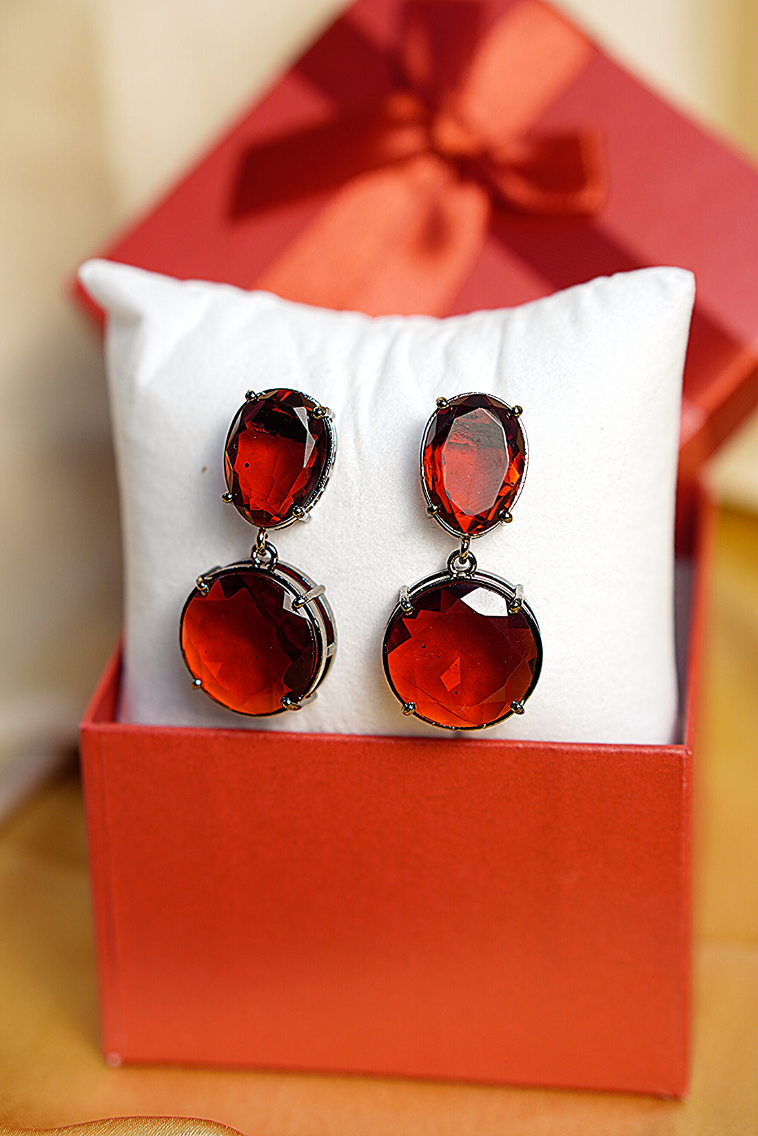 Zeravine Earing for Party & Office Look__ Red - Anti-Tarnish Earrings
